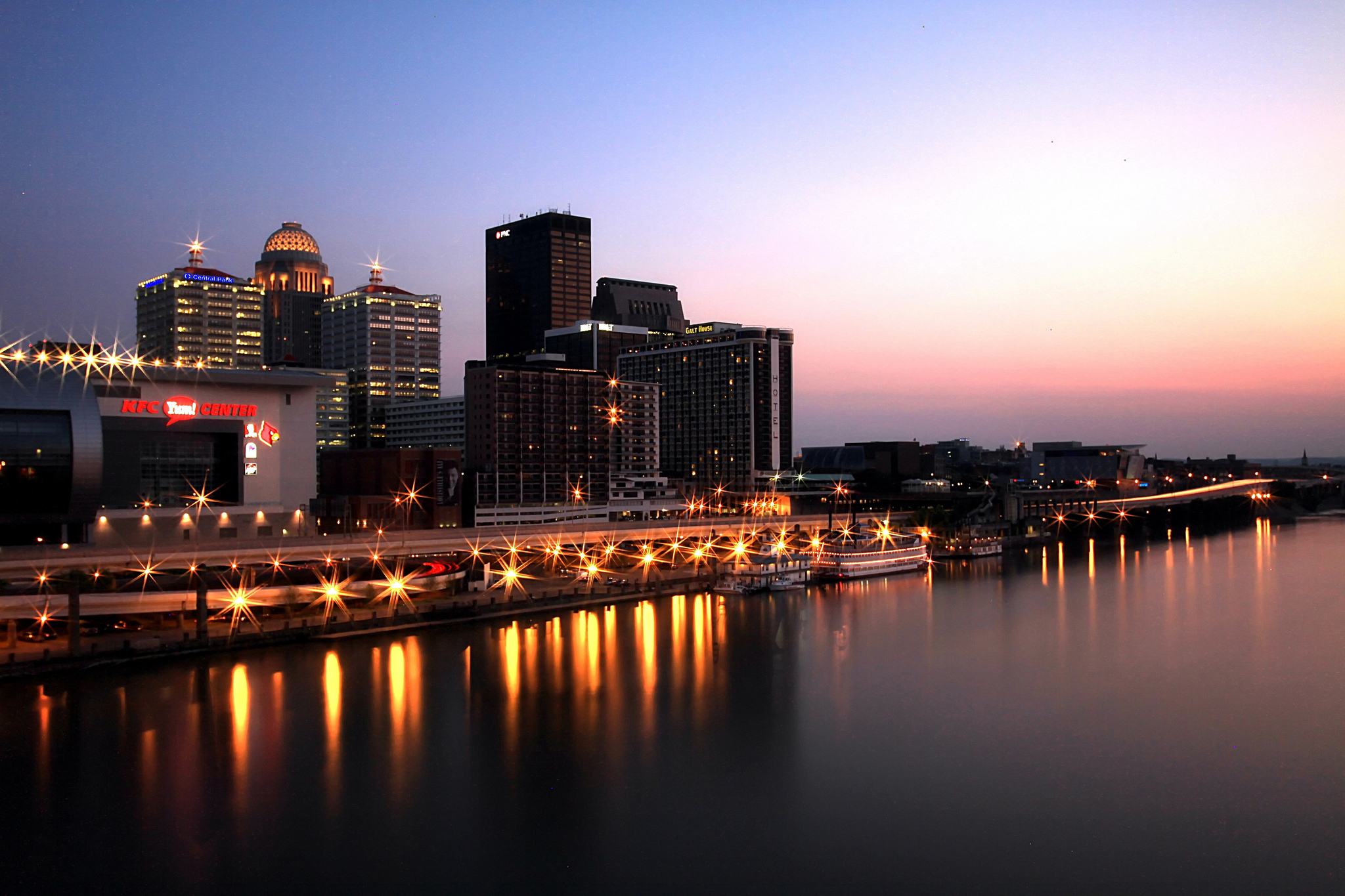 Louisville skyline and Ohio River